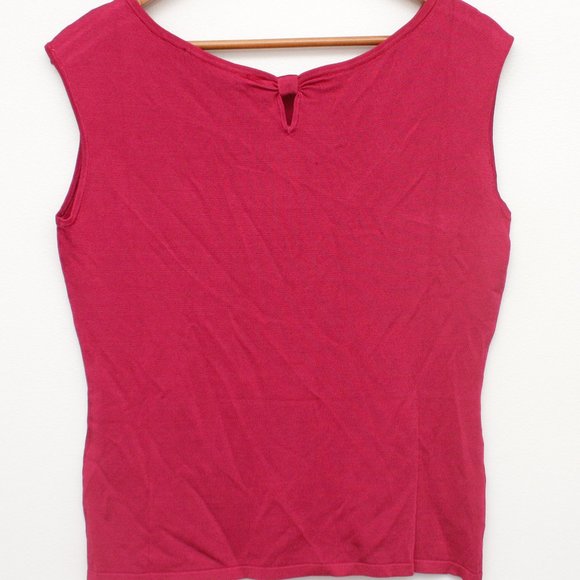 NWT White House Black Market Sleeveless Tie Back Bodice Medium Pink Thrill - Picture 2 of 5